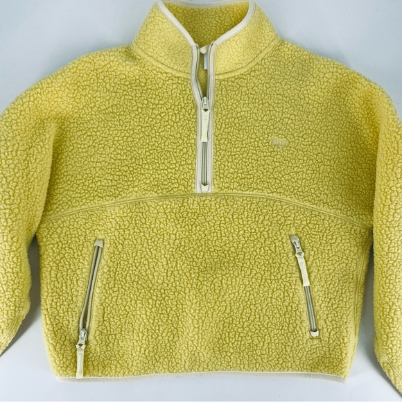 Aritzia Tna Bigfoot Polar Half Zip Yellow Fleece Pullover - Picture 2 of 6